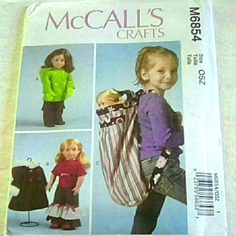 McCall's M6854 Clothes and back carrier fits AGD